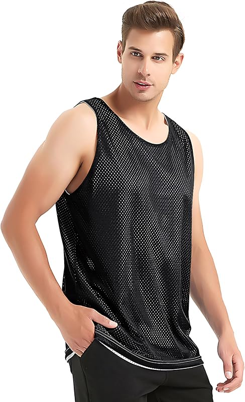 Reversible Basketball Jerseys Men's Mesh Tank Top Lacrosse Jersey