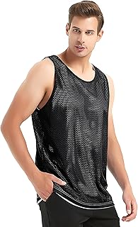 TopTie Men's Tank Top, Reversible Mesh Tank, Basketball Jerseys, Lacrosse Jersey