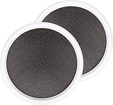 Yarlung 2 Pack 12 Inch Lazy Susan Turntable, Plastic Rotating Spice Rack 360 Degree Spinning Tray Organizer for Kitchen, Cabinet, Countertop, Pantry, Non-Skid, Ring Type, White & Grey