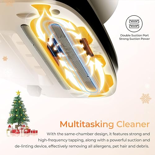 Miniatura 6 de Aspirador de cama con sensor de polvo 500 W 13 Kpa aspiradora de colchón con UV y ultrasónico y alta calefacción, potentes aspiradoras de cama de