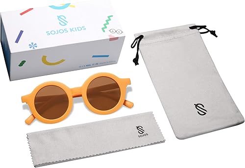 Miniatura 5 de SOJOS - Lentes de sol redondos polarizados para niños y niñas, protección ultravioleta 400 (UV400), lentes de sol para las vacaciones en la playa