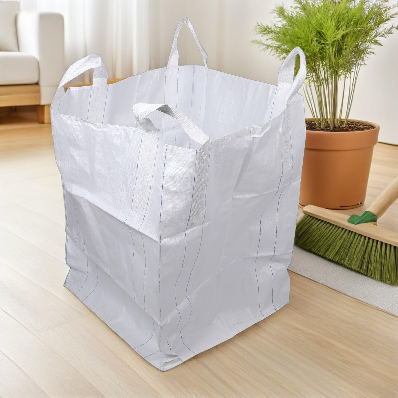Sacchi Big Bag in Pp Bianco per Materiali da Costruzione Capacità 1-1,5 Ton e Resistenza All'abrasione per Sollevamento Meccanico Rapido e Sicuro