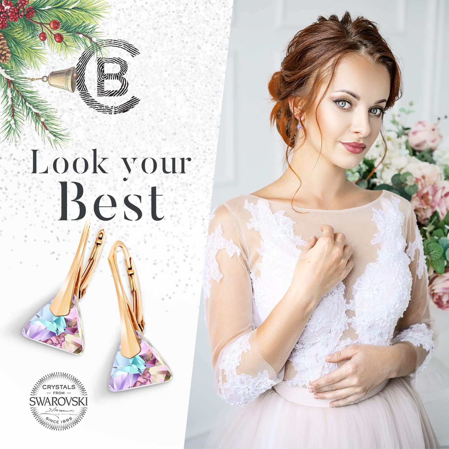 Chic Bijoux Austrian Crystal Earrings for Women Dangling, with 925 Sterling Silver Leverbacks, Gemstone Earrings for Ladies, Jewelry for mom - Image 6