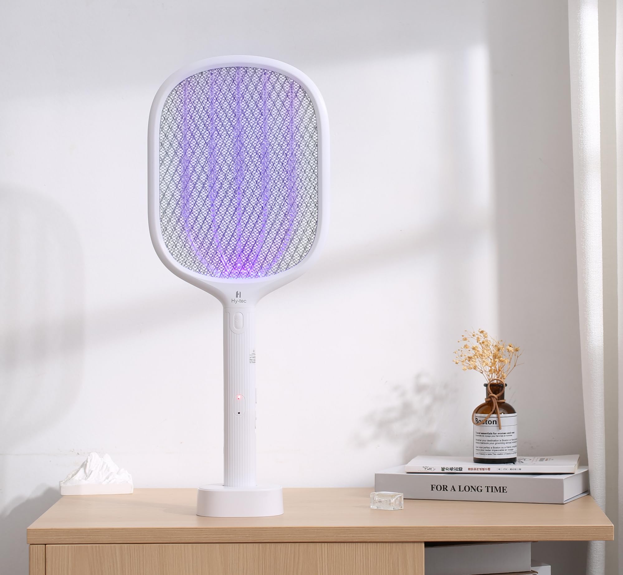 H Hy-tec (Device) HYMQ-02 Electric Mosquito Bat, 3 in 1 Mosquito Racket USB Rechargeable, Bug Zapper Electric Fly Swatter with UV Light Lamp, Long Lasting Lithium-ion Battery-image-32