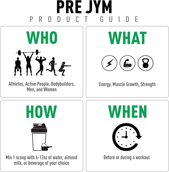 JYM Supplement Science Pre JYM Strawberry Kiwi Pre Workout Powder - BCAAs, Nootropics, Creatine HCI, Citrulline, Beta-Alanine, Betaine, Taurine, Huperzine 30 Servings
