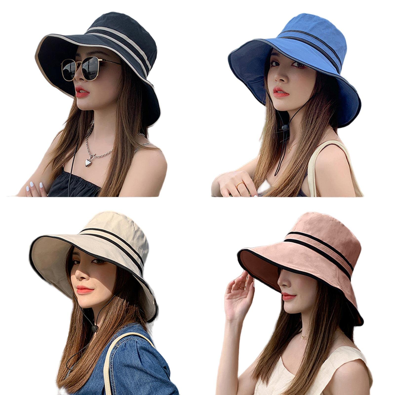 Sombrero de pescador para mujer, sombrero de verano para mujer, sombrero de protección para el sol, gorra de playa