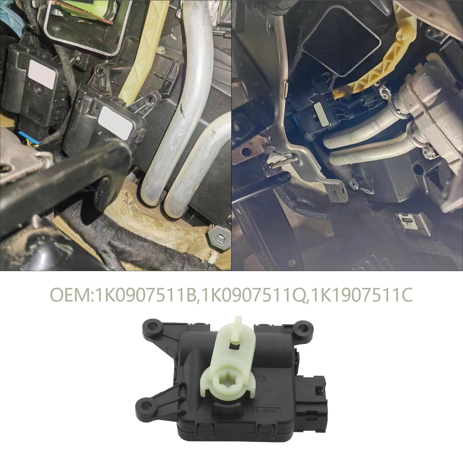 Attuatore per serranda aria condizionata auto 1K0907511B 1K0907511C 1K0907511Q Motore per aletta di ricircolo aria auto compatibile con Audi A3 compatibile con VW