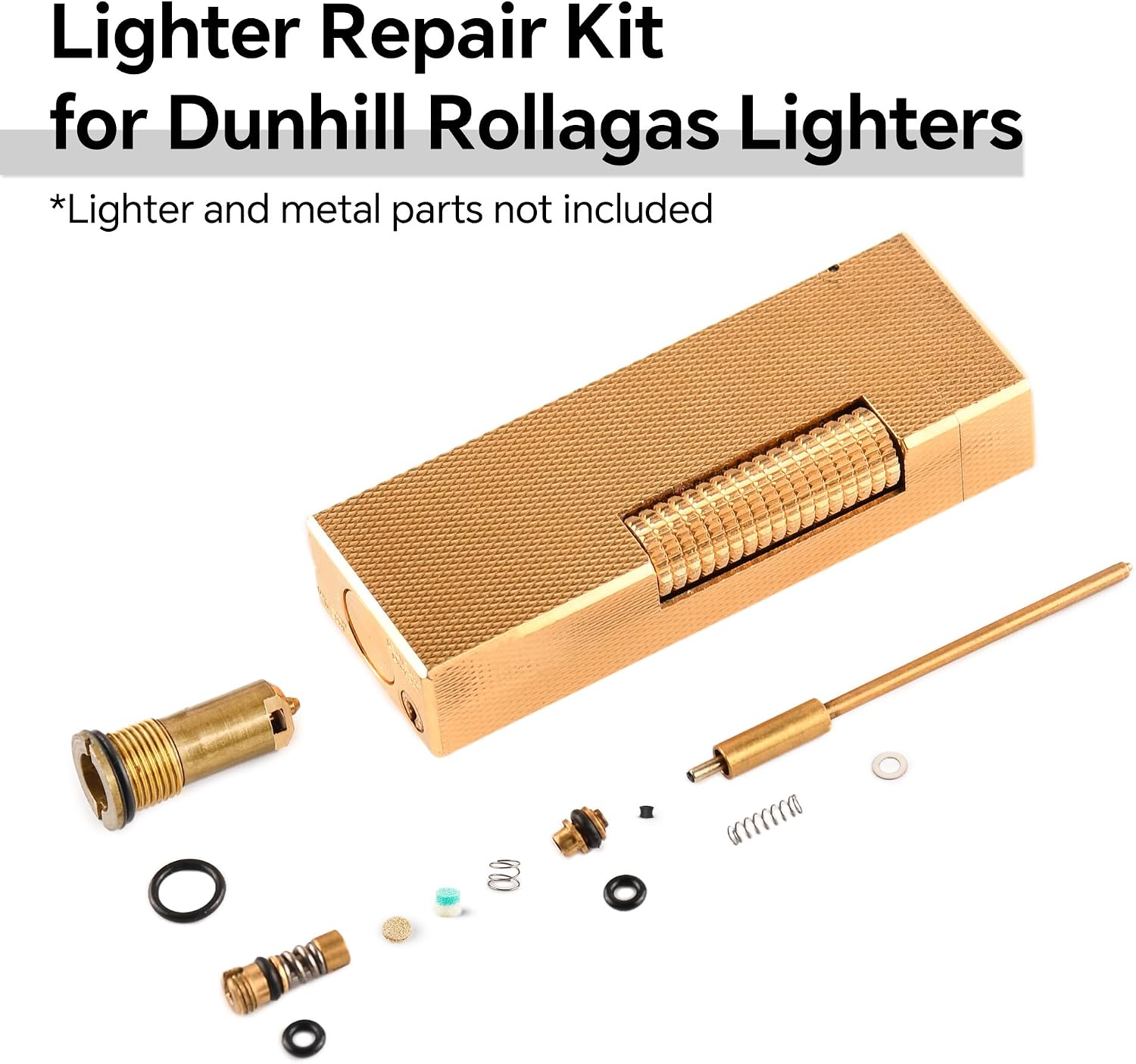 3 Sets Complete Lighter Repair Kit for Dunhill Rollagas - Includes O-Rings, Needle Springs, Wick Springs, Needle Valve Spacers, and Flame Adjustment Valve Sponges