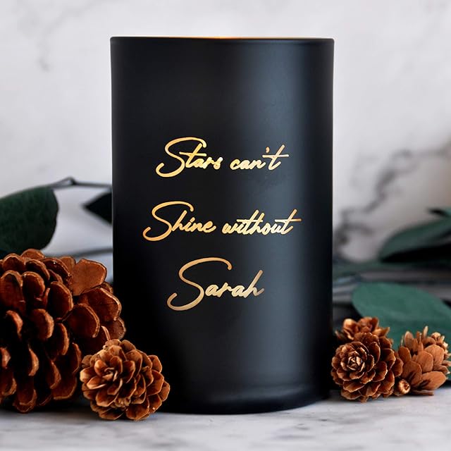 howson london Personalised Candles Cedarwood Cinnamon Sandalwood Scented Candle Natural Coconut Wax Candle for Her Girl Woman Gift for Anniversary Birthday Mothers Day Wedding 40 Hours (Design 1)