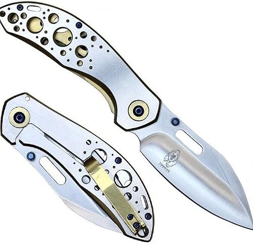 Spring-Assist - Cuchillo plegable de 3.5 pulgadas, hoja de plata negra, cazador táctico EDC Pro Tactical Limited Camping al aire libre cuchillo hoja