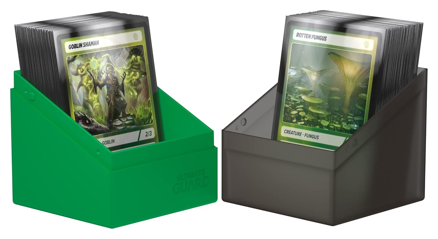 Ultimate Guard Boulder Synergy 100+, Deck Case for 100 Double-Sleeved TCG Cards, Black/Green, Secure & Durable Storage for Trading Card Games