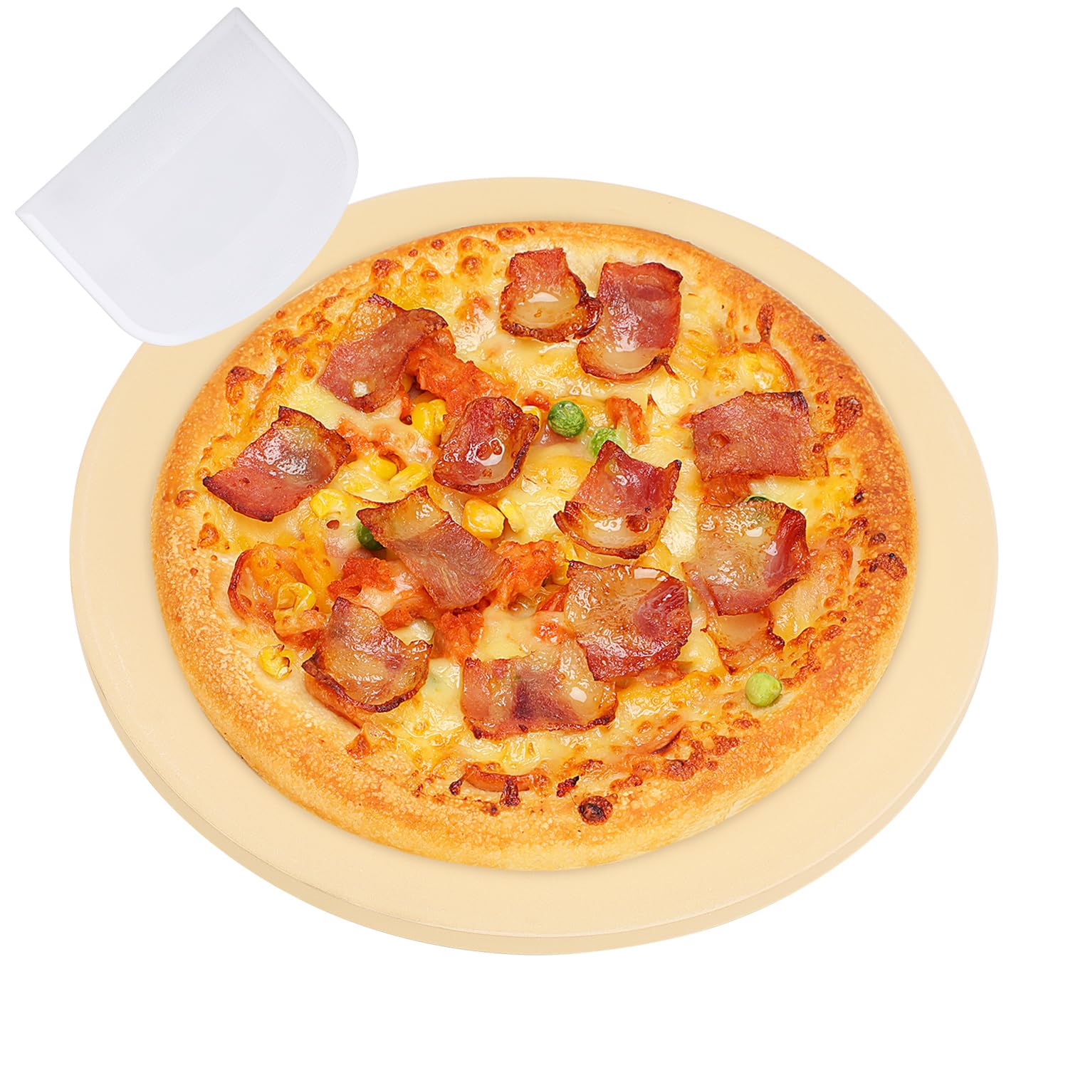 Small 10 inch Round Pizza Stone,for RV Camper Oven,Round baking stone Grill,Can make pizza, bread, pies,BBQ, Durable and Safe, Give away Plastic