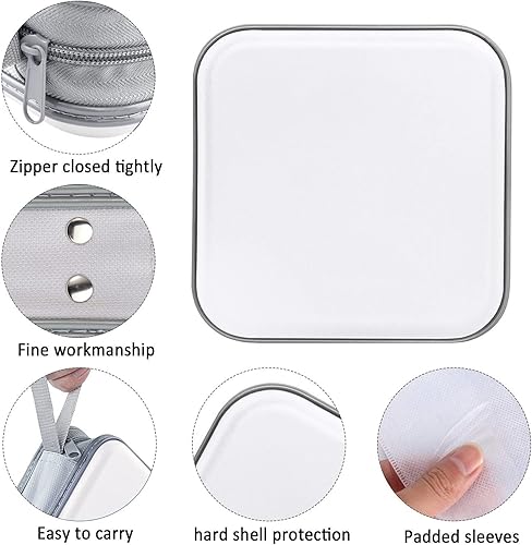 Miniatura 80 de Funda para CD, capacidad para 40 unidades, para CD/DVD, cartera, de plástico duro, DVD, carpetas de almacenamiento para automóvil, hogar, oficina,