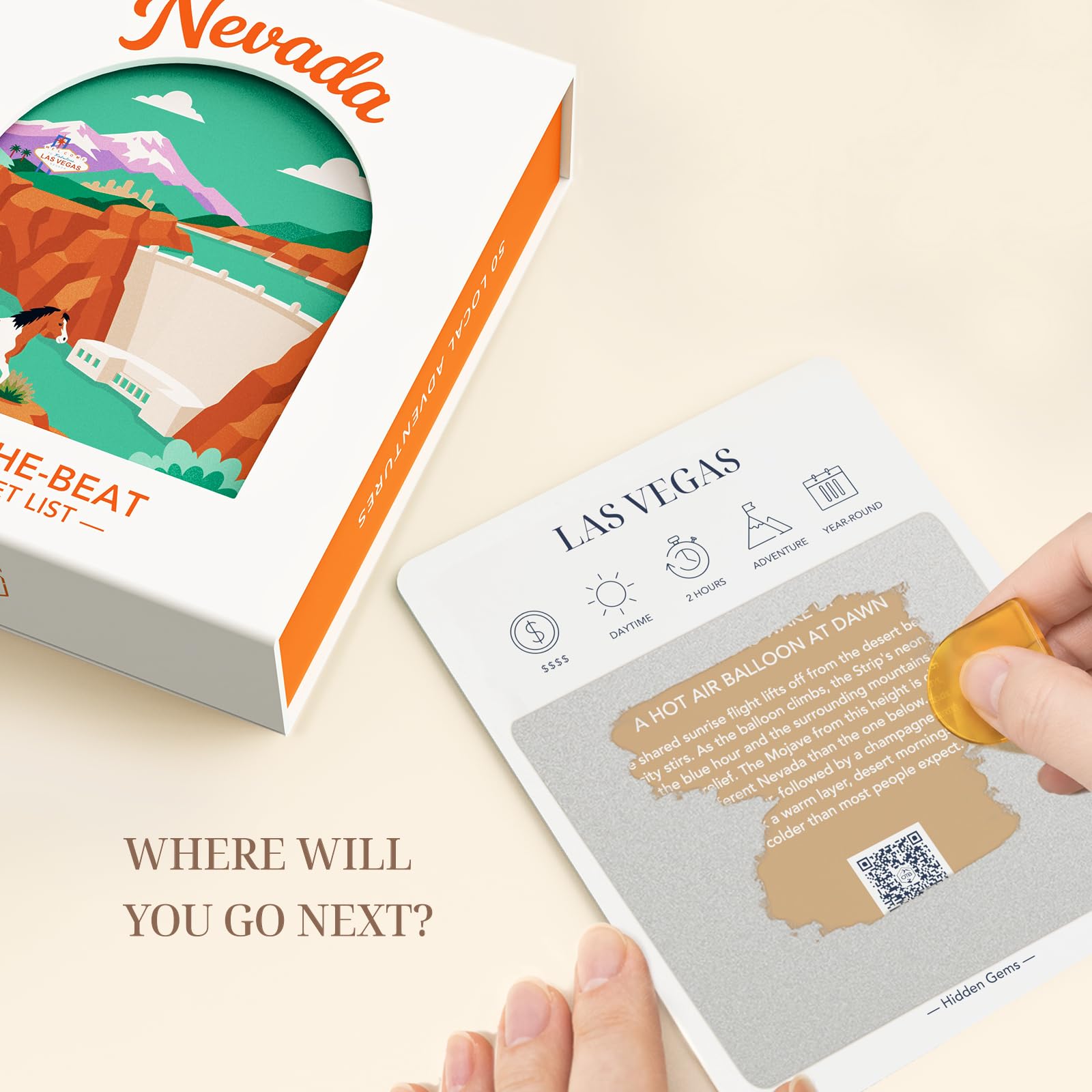Nevada Adventure Bucket List Cards, 50 carte da grattare per Stato
