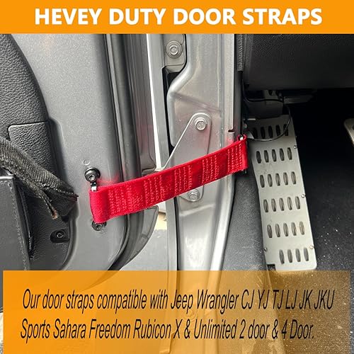 Miniatura 7 de Correa de puerta ajustable para Jeep Wrangler TJ JK JKU JL JLU correas de control de puerta resistentes para Jeep Door Limiting Check Strap para