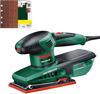 Bosch Orbital Sander PSS 250 AE (250 Watt, 28 x Sandpaper Sheets Included, in Case)