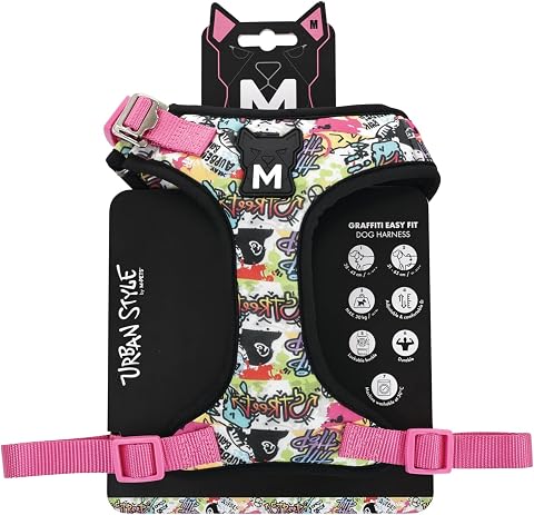 M-Pets Urban Style Graffiti Easy Fit Köpek Göğüs Tasması (M)
