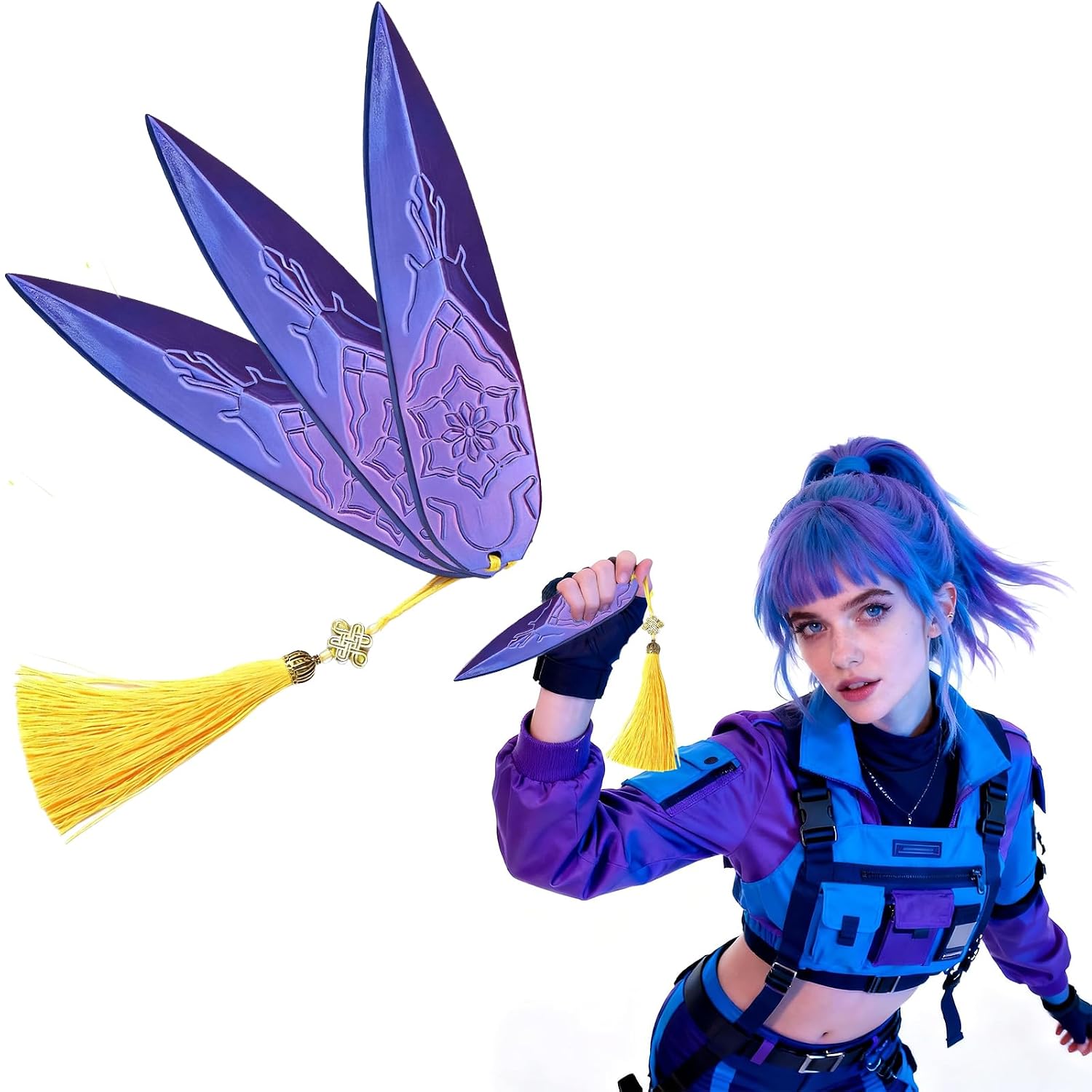 Pack of 3 Kpop Cosplay Weapon Zoey Costume Figures Toy Kpop Doll K Pop Costume Zoey Kpop Weapons Figures Kpop Cosplay Costume Zoey Kpop Accessories Interactive