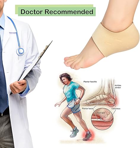 Miniatura 5 de Taloneras de gel para el dolor de talón, fascitis plantar, tendinitis de Aquiles, tratamiento de talones agrietados, protectores de talón, unisex (2