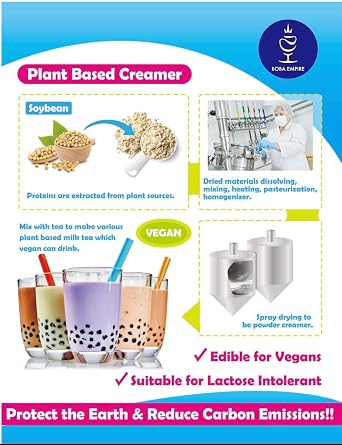 BOBA CHiC Instant Bubble tea kit - Real BOBA Ready in 30 seconds Brown Sugar Flavor - Premium Tea - Make 5 cups of 16oz large- Plant based creamer Vegan Friendly - Non-Dairy - Gluten Free