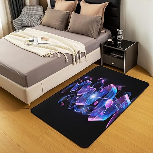 Miniatura 5 de jejeloiu Alfombra decorativa con nota musical, alfombra de lujo con temática musical, alfombra de forro polar para interiores, dormitorio, sala de