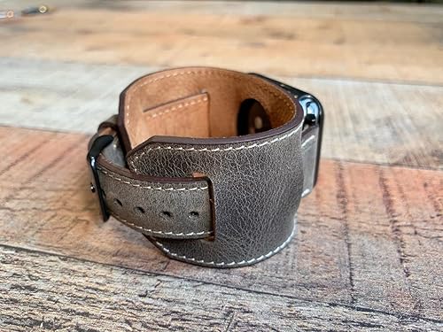 Miniatura 3 de Cuff Watch Band Compatible with Apple 40mm for men & women, Handmade Genuine Leather, Compatible with iWatch Series 7 6 5 4 3 2 1 SE, Wrist Bracelet