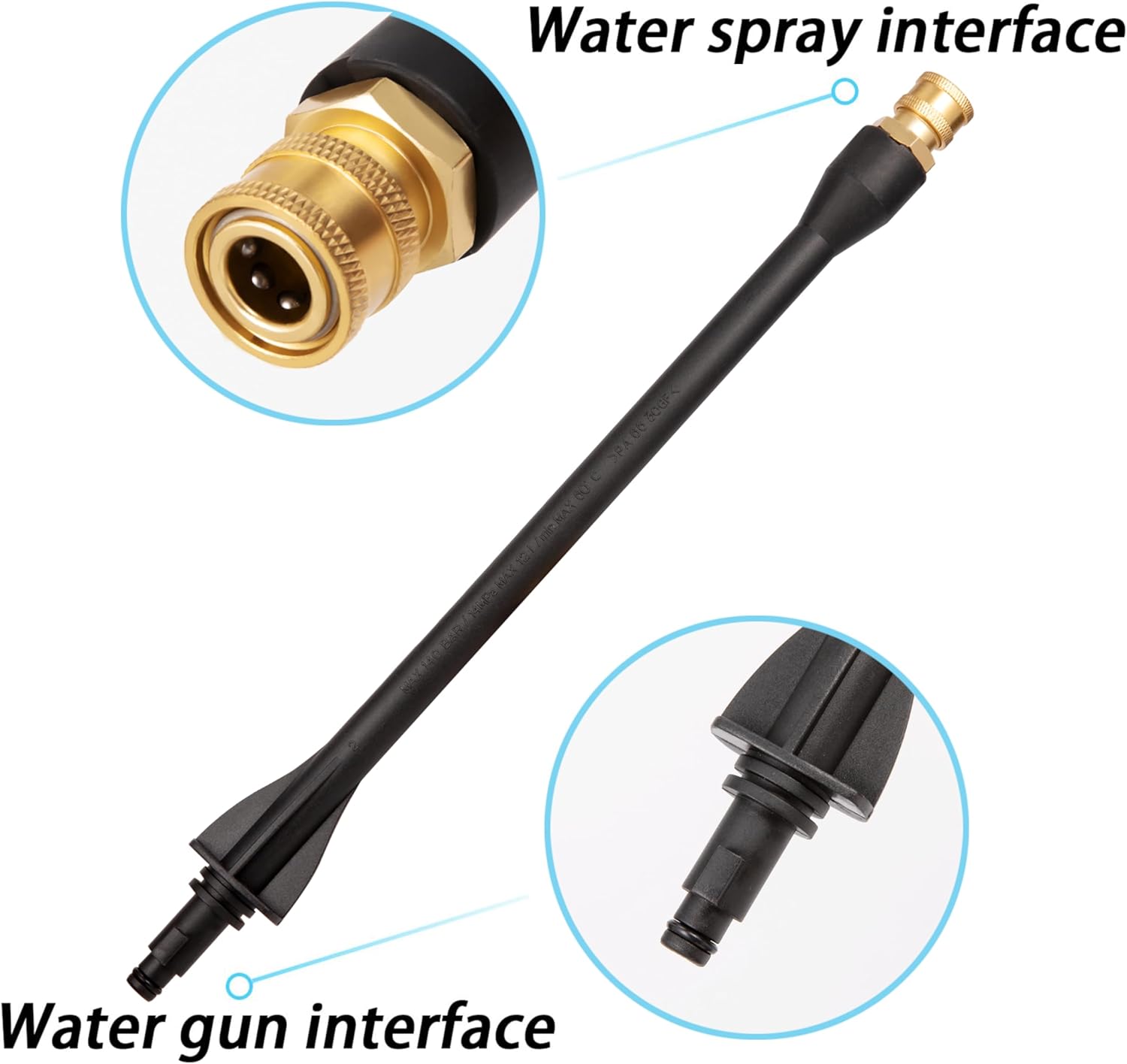 High Pressure Washer Spray Gun kit with Jet Wand and 5 Spray Nozzle Tips, Compatible with for Karcher, Ryobi, Powerstroke Pressure Washer- 2000 PSI MAX