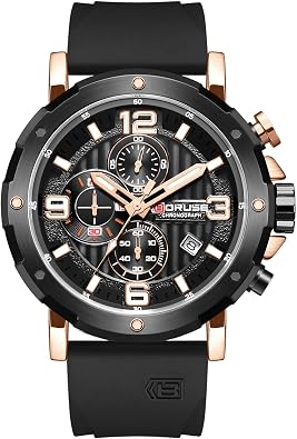 Sports Watches for Men Big Face Analog Quartz Chronograph Watch