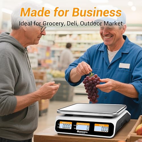 Miniatura 9 de Báscula de cocina comercial de 66.1 lbs  Báscula digital de doble pantalla, precisión de 0.18 oz  Batería recargable de plomo ácido, sartén