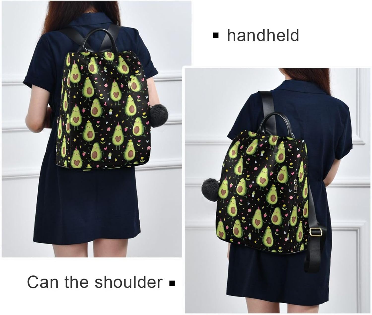 Fustylead Cute Avocado Women Fashion Backpack Purse Travel Ladies College Shoulder Bags - Image 7