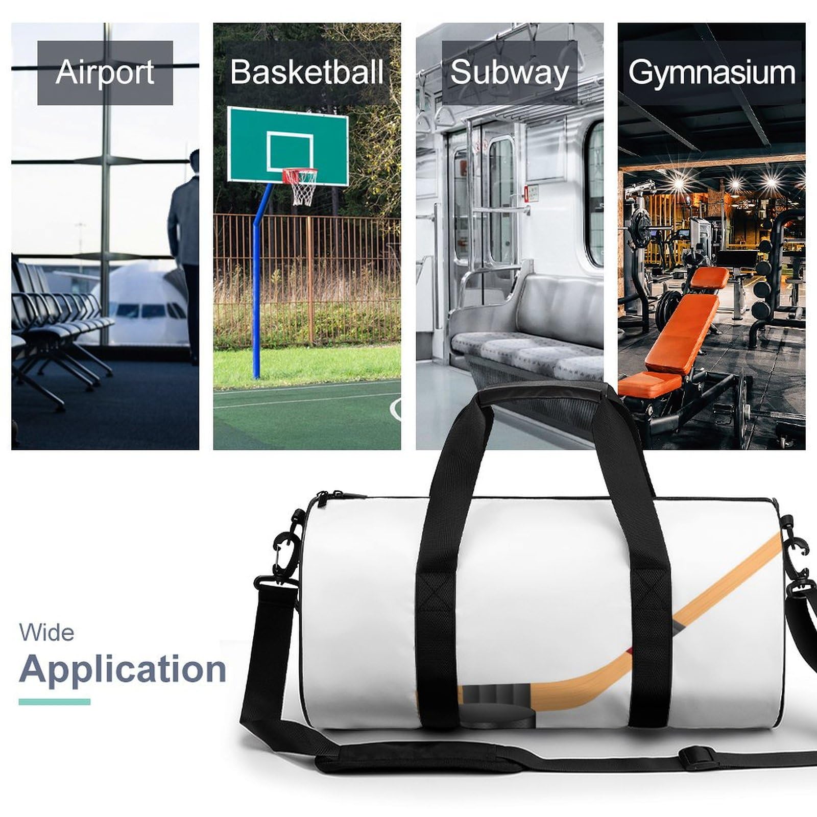 Hockey sur Glace Sac De Sport Gym Sac De Voyage Sac Week-End Duffel Bag pour Camping Randonnée Voyage 45x23x23cm
