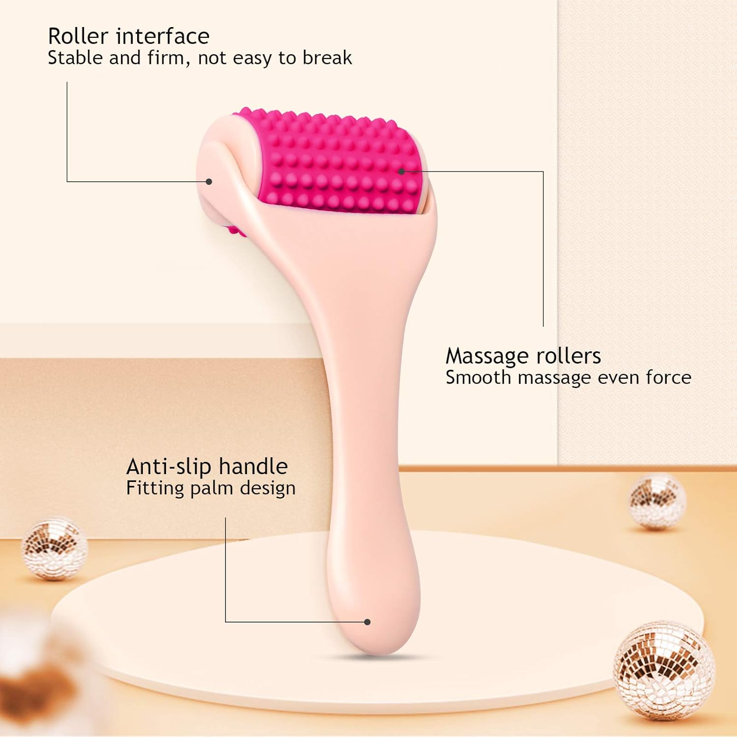 Fascia Muscle Roller, ITME Silicone Manual Cellulite Massager Beat Portable Fascia Roller for Muscles Relief, Neck, Arm, Leg, Back, Body Roller Deep Tissue Massage Stick Tools (Hot Pink) : Health & Household