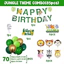 Party Propz Jungle Theme Birthday Decoration Kit - 85 Pcs Animal Theme Birthday Decorations, 2 ft Huge Animal Balloons, Jungle Safari Themed Bday Decoration Items For Kids gallery image