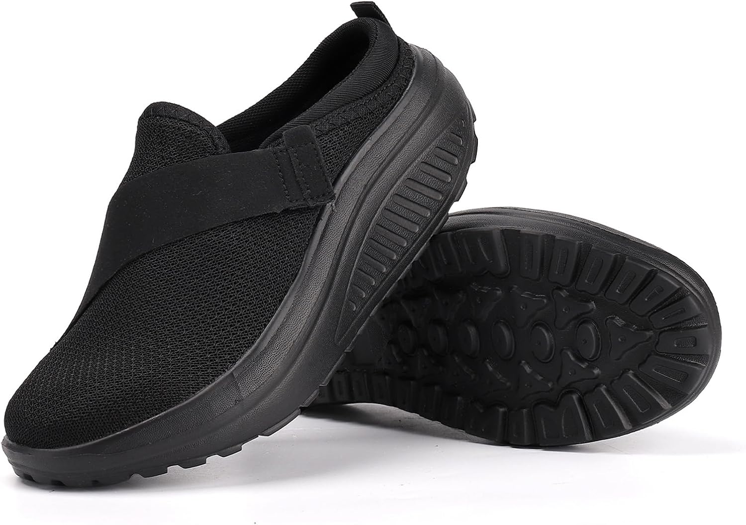 Women's Knitted Platform Mules with Arch-Support Breathable Slip On Orthopedic Diabetics Backless Sneakers Comfortable Non-Slip Walking Shoes - Image 6