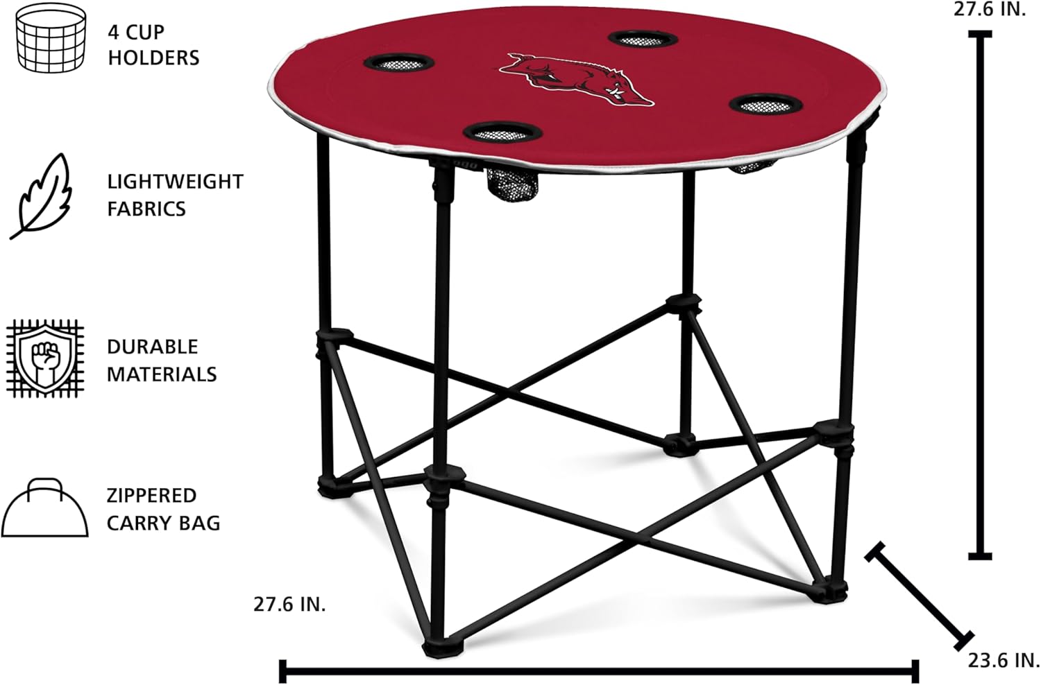 Logo Brands Officially Licensed NCAA Unisex Round Table, One Size, Team Color