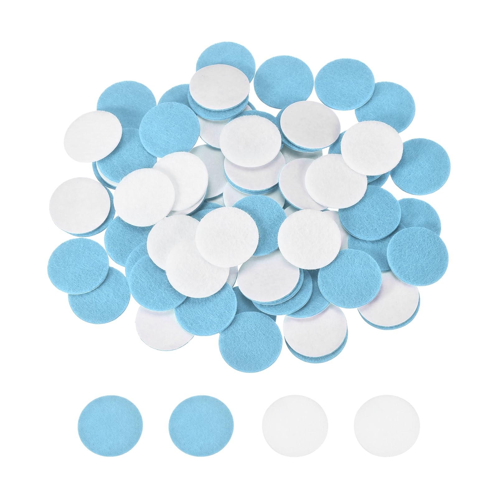 Photo 1 of MECCANIXITY Adhesive Felt Circles - Sky Blue/White, 15mm