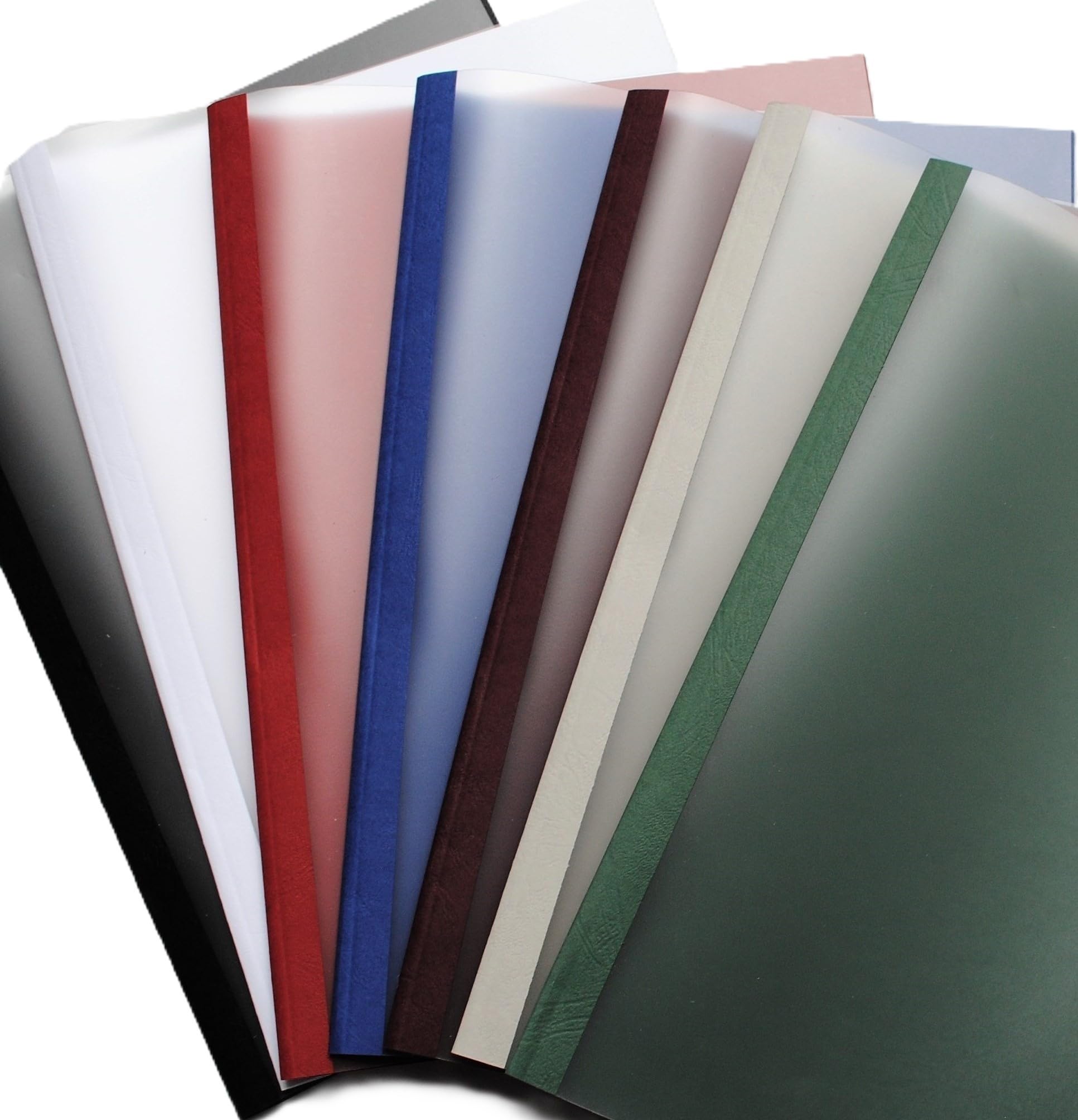 Thermocover DIN A4 Thermobindemappen, Lederstruktur Weinrot/transparent satiniert, 50 Stück (12,0 mm = 96-110 Blatt)