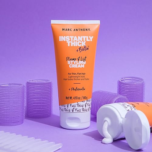 Miniatura 3 de Marc Anthony Crema para el cabello de peinado, crema para el cabello con biotina y vitamina E espesante al instante, sujeción ligera para un