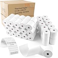 Vista 28 de (50 rollos) Papel térmico de 2 1/4 pulgadas x 230 pies, papel de recibo POS para caja registradora de negocios minoristas, se adapta a la mayoría
