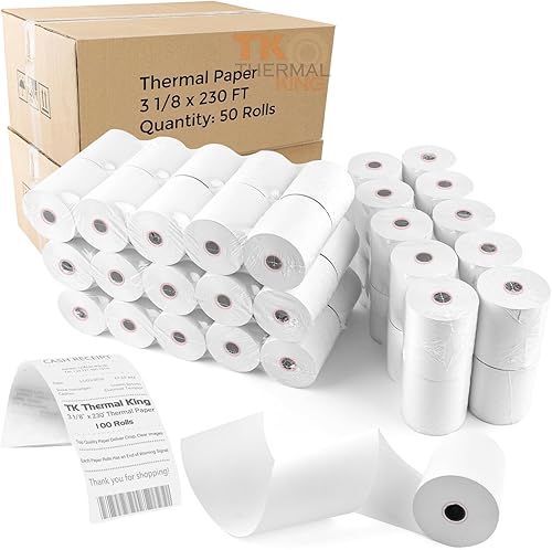 Miniatura 27 de (10 rollos) Papel térmico de 2 1/4" x 165', papel de recibo POS para caja registradora de negocio minorista, se adapta a la mayoría de terminales