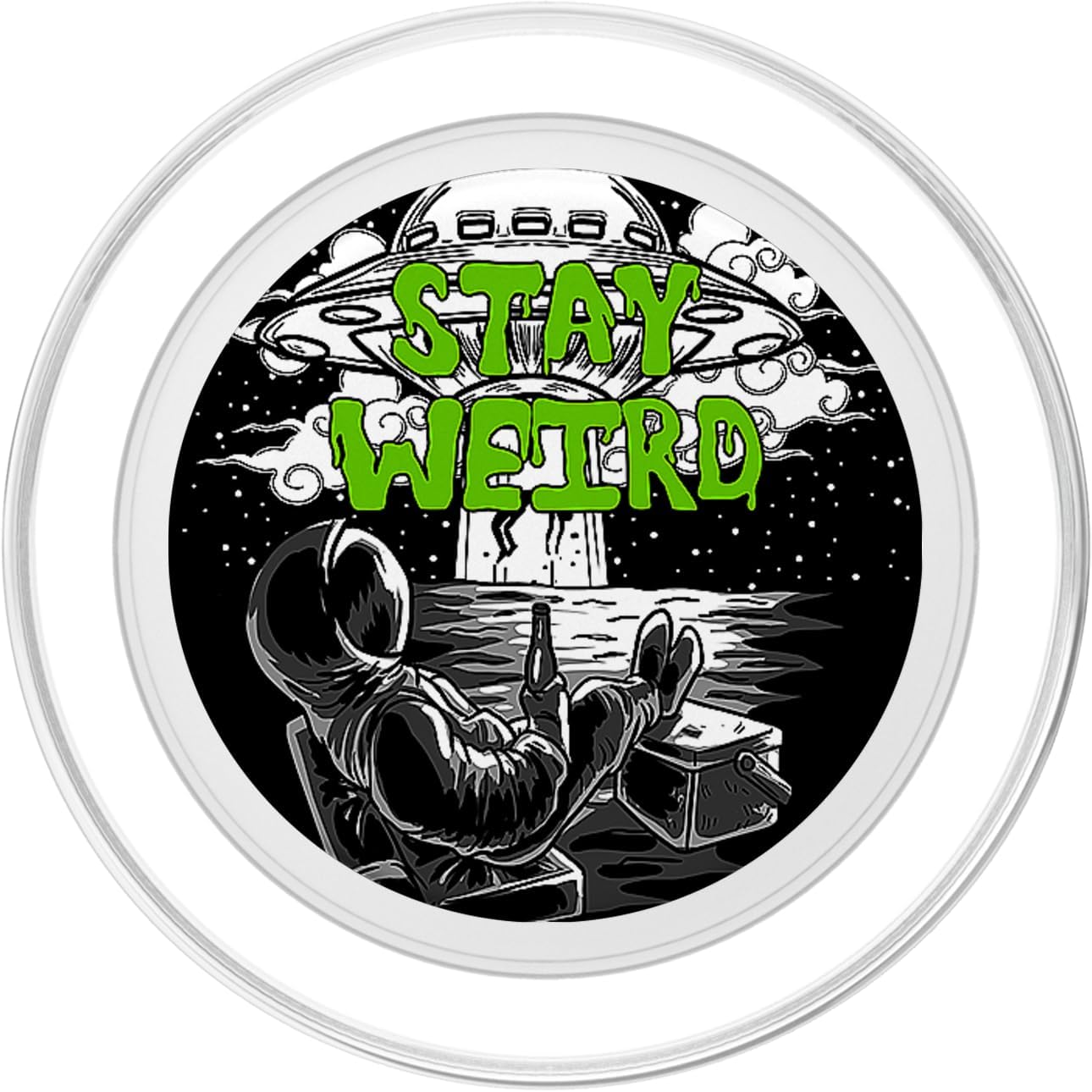 Stay Weird Astronaut UFO Galaxy Extraterrestrial Space Lover PopSockets PopGrip for MagSafe
