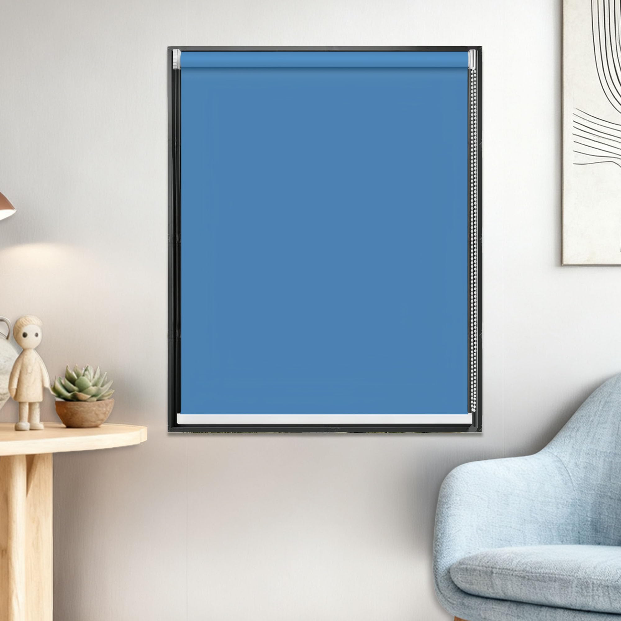 Rideau occultant bleu foncé 48x60 pour stopper la chaleur et protéger votre vie privée