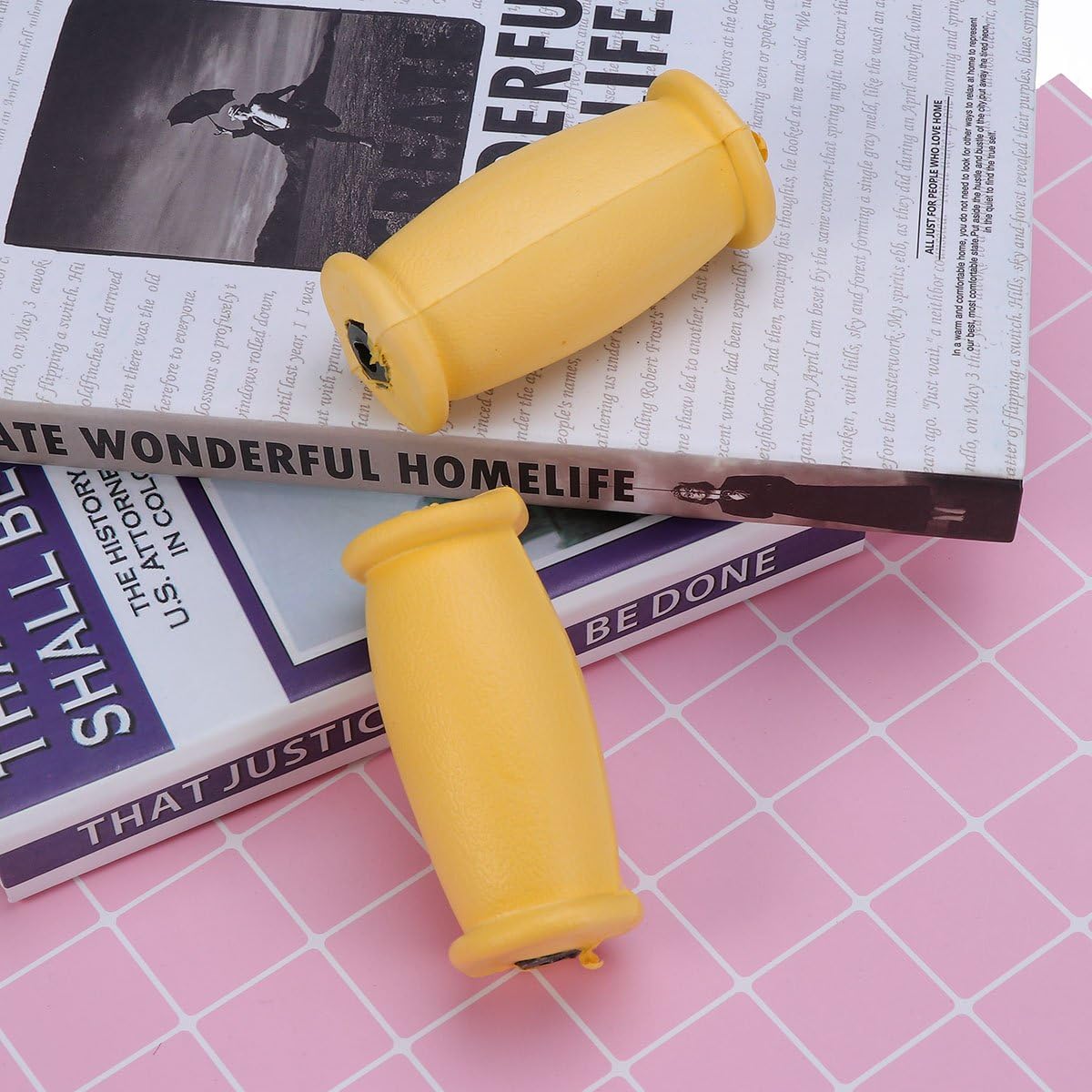 ROSENICE Rubber Crutch Hand Grip Handle Replacements Crutches Accessories 1 Pair (Yellow) : Health & Household