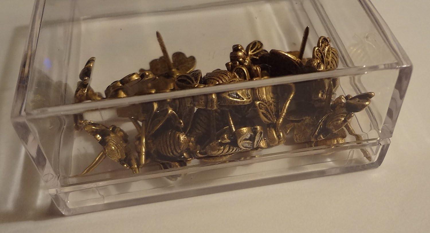 Butterfly Push Pins, All Metal Push Pins, 15pc Set, Antique Gold