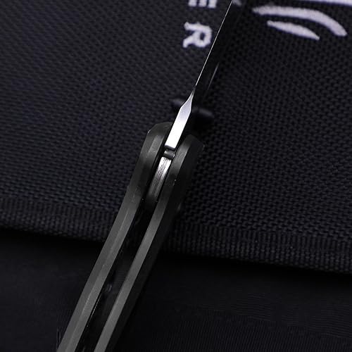 Miniatura 5 de Kizer Cuchillos de bolsillo negros S35VN con mango de fibra de carbono para EDC, Sheepdog C01C Ki4488A3