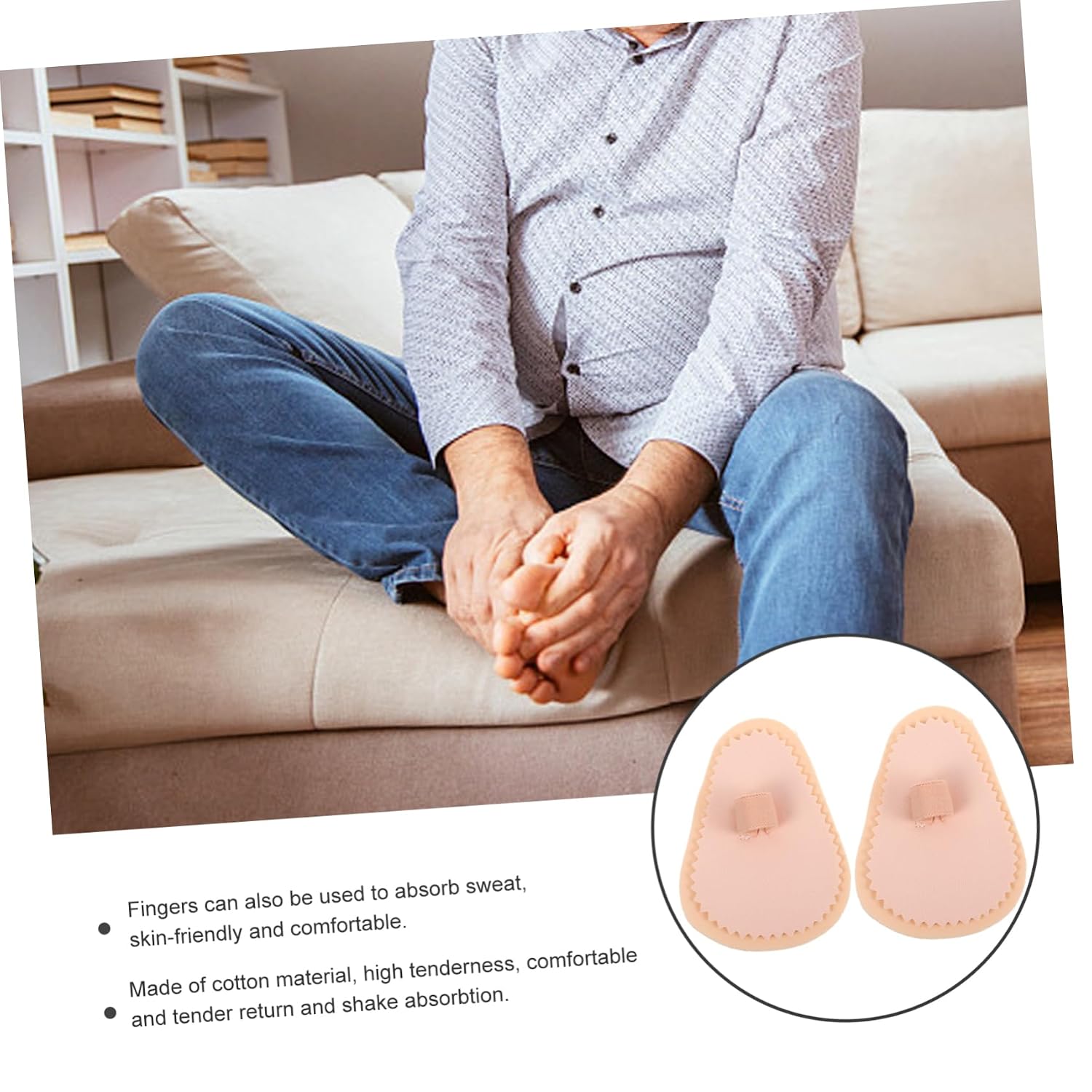4pcs Split Toe Pads Toe Isolation Separators for Overlapping Relief from Pain Arthritis Corns Blisters