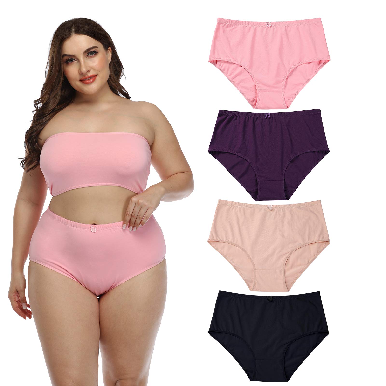 Women's underwear Plus Size Cotton Soft Briefs Undergarments Panties Breathable