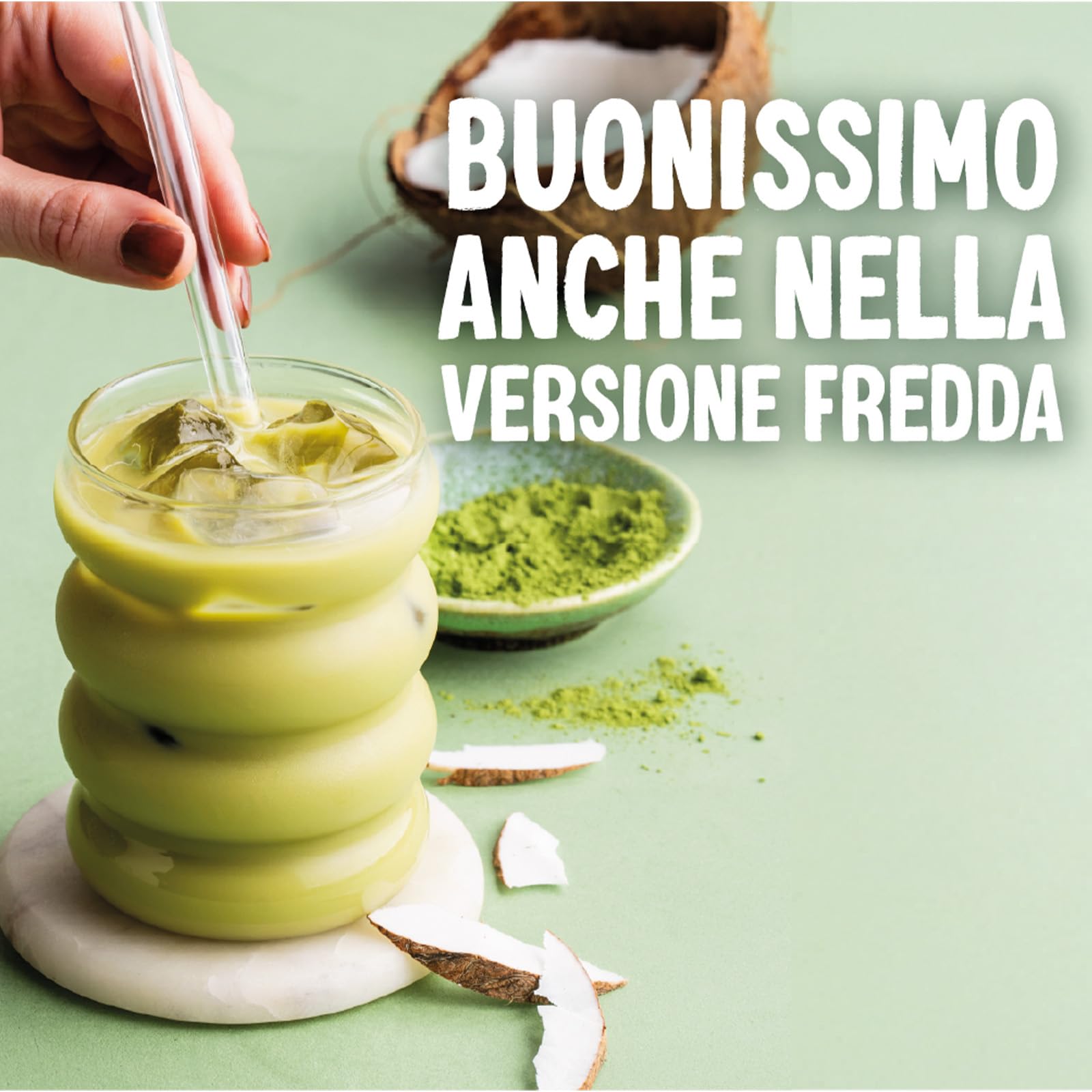 ALPRO, Bevanda di Cocco con Soia, MATCHA, Naturalmente Senza Lattosio, Fonte di Calcio, Pronta da Bere - 8x1L