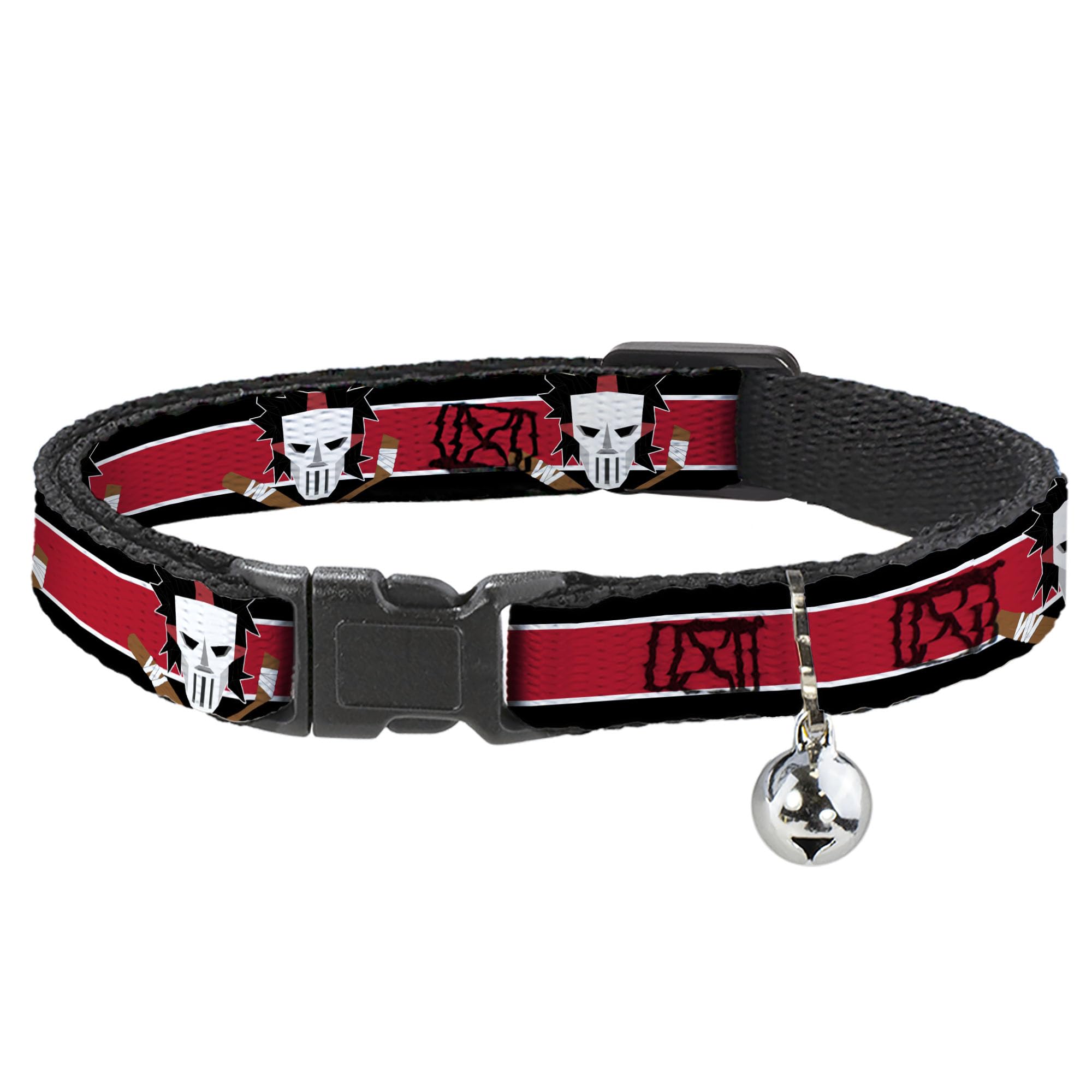 Collar para Gato Breakaway Ajustable Mediano Negro Blanco Rojo