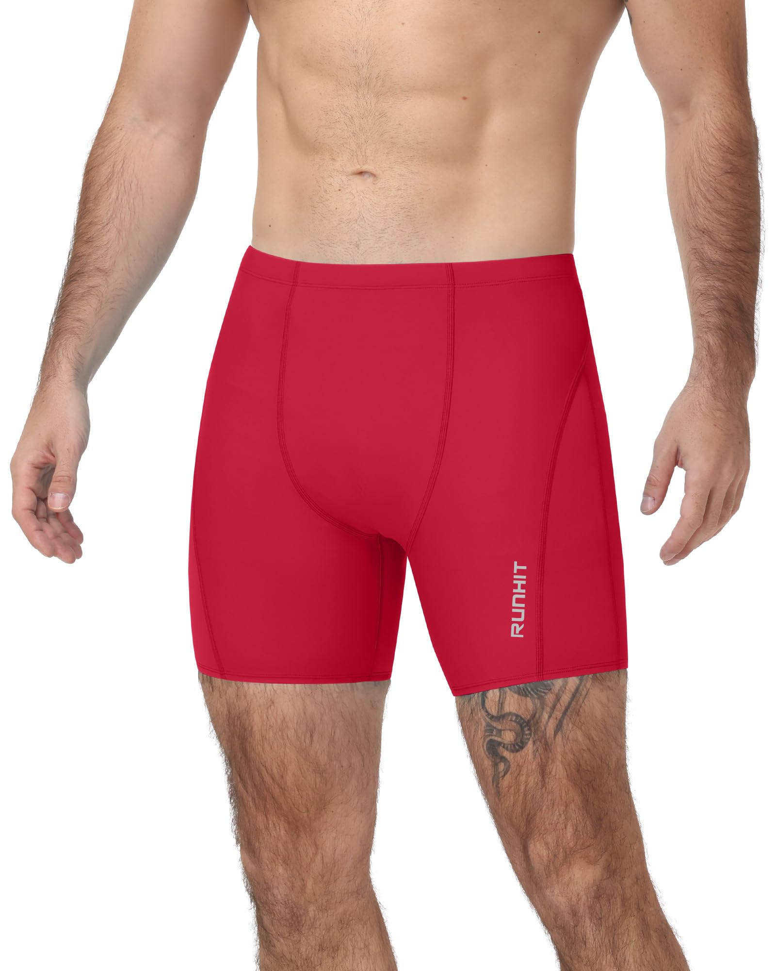 Runhit Badehose Herren Lang Enganliegend, Schnelltrocknende Schwimmhose 6–8 Zoll, Elastische Badehose mit Kordelzug für Schwimmen & Wassersport